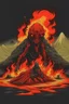 Placeholder: volcano demon comes out of the ground