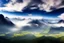 Placeholder: clouds and epic mountains near water, photography, ultra hd 4k, hyperrealism