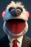 Placeholder: Waist up muppet Portrait, Xi Jinping as muppet doll, black suit and red tie, photo studio, blue background, unreal engine 5, concept art, art station, god lights, ray tracing, RTX, lumen lighting, ultra detail, volumetric lighting, 3d.