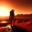 Placeholder: Astronaut on Mars During sunset, absolute realism