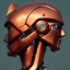 Placeholder: Robot cute profile head portrait, warrior costume, village, meditation, 8k quality