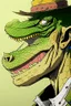 Placeholder: A comic portrait of Crocodile, from One Piece