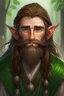 Placeholder: jugendlicher, männlicher Gnom, langes braunes Haar, dicke Nase, grüne Augen Druide, keine Mütze, leichter Bart