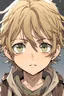 Placeholder: pretty anime boy with a tired look, his blond hair all messy and bags under the dropping eyes, with piercing all over his ears.