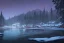 Placeholder: Concept art of Lake Dorothy, Washington, at night during winter by Ignis Bruno