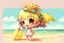 Placeholder: cute pineapple chibi girl at the beach