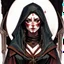 Placeholder: dnd, fantasy, watercolour, portrait, illustration, female, face, cultist, dark, ruthless, merciless