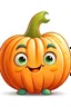 Placeholder: 2D art for one cute pumpkin , white background, cartoon style, no shadows.