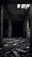 Placeholder: The frame opens onto abandoned buildings, an atmosphere of horror
