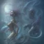 Placeholder: sango fantasy, fantasy magic, intricate, sharp focus, illustration, highly detailed, digital painting, concept art, matte, artgerm and paul lewin and kehinde wiley, masterpiece sexy lips Asian afro lips black African lady body mermaid Dragon fish head blue space lady sea under water mermaid seaweed pyramid sun moon