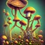 Placeholder: hippie mushroom cartoon character salvador dali trippy