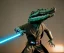 Placeholder: Star wars animation, crocodile, metal mask, samurai robe, holding lightsaber, hands, wrist gauntlets