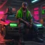 Placeholder: Cyberpunk hip-hop car engineer