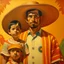 Placeholder: mexican men with child portret painting neoclassism whole body zoom the sun