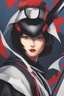 Placeholder: ninja woman in the style of Rumiko Takahashi