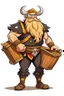 Placeholder: viking character holding a treasure chest gof of war videogame stile