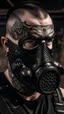 Placeholder: strongmen with air pollution mask datk black horror