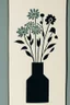 Placeholder: Simple minimalist Block print of flowers in a vase