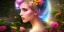 Placeholder: bright fairy, beautiful portrait, flowery landscape