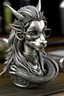 Placeholder: medieval silver dragonborn lady with glasses