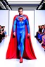 Placeholder: Superman on a fashion runway like Balenciaga Style