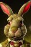 Placeholder: Portrait of a humanoid rabbit with a cigar in his mouth and scars on his face