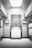 Placeholder: hospital patient room, greyscale
