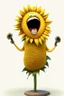 Placeholder: cheery sunflower avatar singing full body