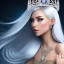 Placeholder: Ice Princess with white hair, a crown with precious stones, bright background