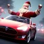 Placeholder: Santa claus driving his red Tesla convertible car, character design by cory loftis, fenghua zhong, ryohei hase, ismail inceoglu and ruan jia. unreal engine 5, artistic lighting, highly detailed, photorealistic, fantasy