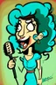 Placeholder: Turquoise Lebanese singercartoon 2d