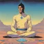 Placeholder: [Moebius] Spock in mediation, sitting in lotus position, as a yogi: Logic is the beginning of wisdom