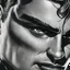 Placeholder: Sincity comic, a vampire dramatic. Closeup.