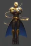 Placeholder: Golden Warforged, Heavenly Angel, Sorcerer Supreme, Dark Cloak, Mechanus, Humanoid.