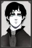 Placeholder: black hair freckles blue eyes young wizard beardsley