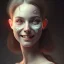 Placeholder: epic portrait of a beautiful girl with an unnaturally wide smile, horror smile, sharp focus, beautiful!, dewy skin, ethereal, painting, concept art, warm lighting, greg rutkowski