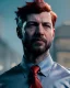 Placeholder: hybrid character, Elmo muppet head, realistic man body, human arms and hands, Shirt and tie, concept art, smooth, unreal engine 5, god lights, ray tracing, RTX, lumen lighting, ultra detail, volumetric lighting, 3d, finely drawn, high definition, 4k.