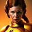 Placeholder: Actress , sci-fi, greek style , carrie fisher , golden hour, circuitry