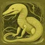 Placeholder: A pale yellow lightning elemental electric eel designed in ancient Egyptian hieroglyphics painted by Albrecht Durer