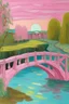 Placeholder: A light pink mystical candy bridge painted by Vincent van Gogh