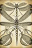 Placeholder: vintage, gothic, steampunk drawings of a dragonfly, sepia-toned