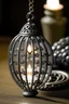 Placeholder: A hint of candlelight was wrapped in a gray jeweled pendant.