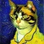 Placeholder: Portrait of a cat by Van Gogh