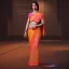 Placeholder: full body photo of a girl in saree in dark room with neon light ,hyperrealistic,detailed,8k,cinematic