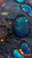 Placeholder: Macro close up of the surface of black opal