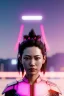 Placeholder: portrait, Asian cyborg woman, samurai warrior :: symmetry photography, cyberpunk style, pink hair, makeup, line eye, light iris, :: black samurai armor, japanese traditional pattern, wires and circuits, pink, white, black :: cinematic, Ultra realistic, dark scene, soft color, highly detailed, unreal engine 5, RTX, ultra detail, 3d, finely drawn, high definition.