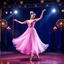 Placeholder: create of a beautiful balerina in pretty clothing in a modern cifi stage in her performance cinamatic lights .dancing lambada