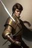 Placeholder: noble swordman with rapier short brown hair not chinese