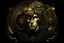 Placeholder: pale young man with osseous gold mask and dark clothes standing before clockwork gears and hissing steam, with no other people around, in the style of Alphonse Mucha, Raffaelle Monti, Antonio Corradini, and Gianlorenzo Bernini
