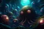 Placeholder: View into an event horizon in space with many enormous strange tentacled creatures with many huge faceted eyes and mouths, flying around, detailed matte painting, deep colour, fantastical, intricate detail, complementary colours, fantasy concept art, Unreal Engine 5